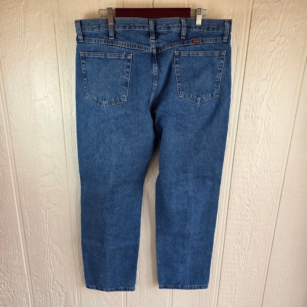 Rustler Men's Relaxed Fit Denim Jeans, Size 38 X 30